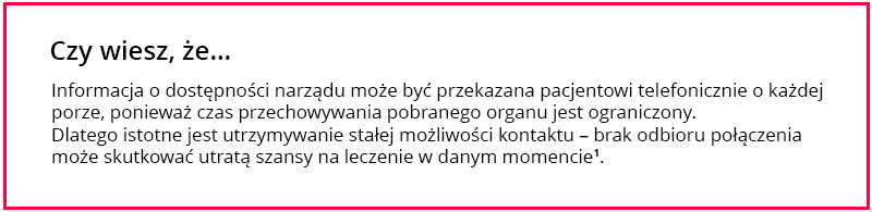 Ciekawostka na temat kontaktu z pacjentem wpisanym na listę oczekujących na przeszczep