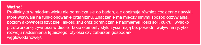 Ramka informacyjna na temat stylu życia jako elementu profilaktyki zdrowotnej młodych dorosłych